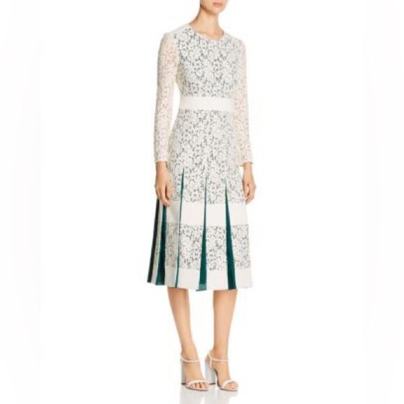 Tory Burch Lace Godet Dress - 4 ~ Ivory / Green - Picture 16 of 16